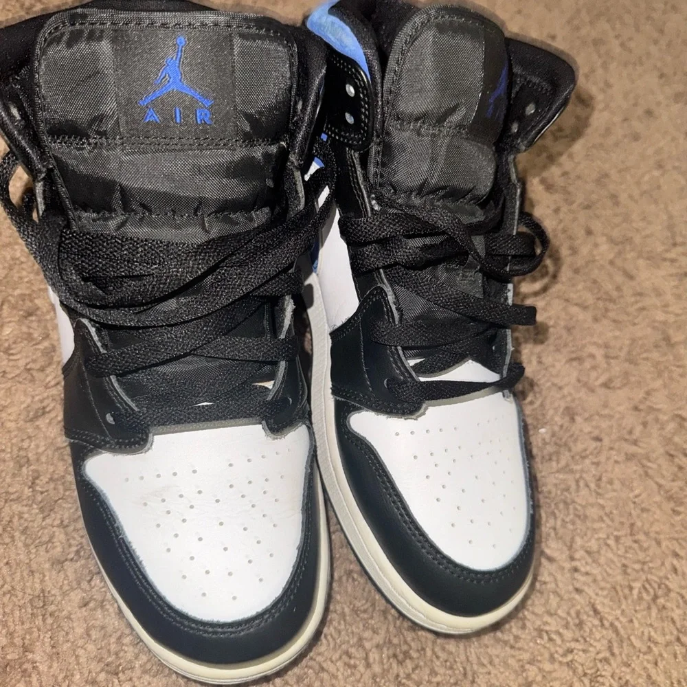 Jordan Black and Blue High-Top Sneakers - Picture 1 of 3